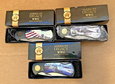 America's Legacy WW2 Cuchillo Batalla de las Ardenas Paquete 11601 11602 11603 Juego de 3 Foto 1 de 4