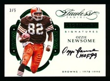 2016 PANINI FLAWLESS OZZIE NEWSOME EMERALD "HOF" INSCRIPTION ON-CARD AUTO #3/5!