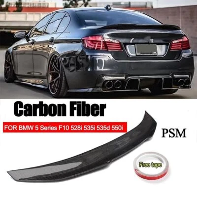 Alerón trasero de fibra de carbono PSM para BMW Serie 5 F10 528i 535i 535d M5 530i Foto 1 de 4