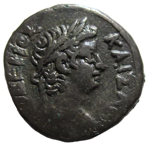 EGYPT, ALEXANDRIA. BILLON TETRADRACHM, NERO WITH DIVUS TIBERIUS, 54-68 AD. - Picture 1 of 3