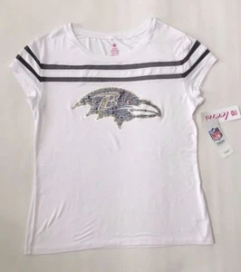 Baltimore Ravens Teens Apparel Women's Girls T-Shirt, White, NFL, Sz Large, NEW - Picture 1 of 5