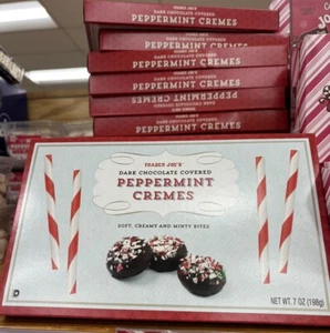 2 Packs Trader Joe's Dark Chocolate Covered Peppermint  Cremes 7oz Each = 14 oz - Picture 1 of 4