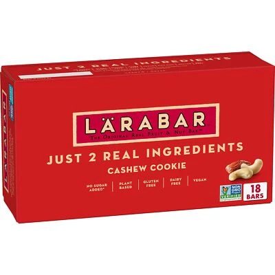 Galleta de anacardo Larabar 18 unidades veganas sin gluten barras de bocadillos limpias 1,7 oz cada una Foto 1 de 4