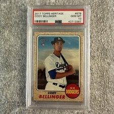 2017 Topps Heritage RC Dodgers CODY BELLINGER Rookie Card PSA 10 GEM MINT