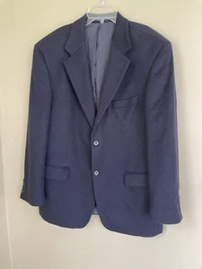 HUGO BOSS Cashmere Virgin Wool solid Blue Men's sports coat Blazer 42S 2 Buttons - Picture 1 of 10