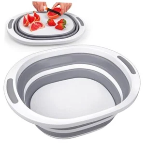 Collapsible Wash Basin, 7.5L Dish Tub Sink Basin Folding Dish Pans 1 Pack Gray - Picture 1 of 7
