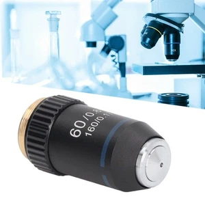 Lente objetivo microscopio 60X con dispositivo de protección de resorte para estudio de microscopía - Imagen 1 de 12