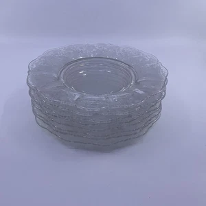 "Platos de ensalada Cambridge Rose Point 8"" #3900/22 cristal transparente - juego de 8 - como nuevos" - Imagen 1 de 7