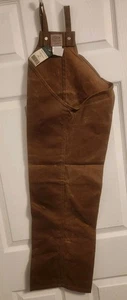 Filson Single Tin Chaps Clothed Oiled Waxed Cotton Tan Long Hang Tags ONE CHAP - Bild 1 von 9