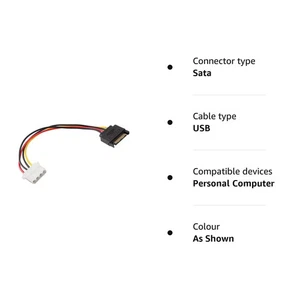 SATA 15CM 4 Pin Molex Buchse auf 15 Pin Stecker Netzteil Kabel Festplatte - Bild 1 von 4
