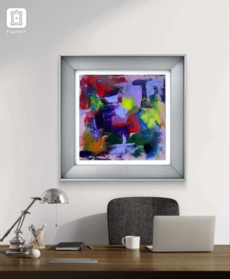 Original Art "Make It Work" 12x12 Canvas Expressionism Abstract Design Home Art - Image 1 of 4