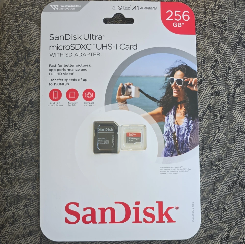 SanDisk Ultra 256GB Micro SD Card Class 150MB/s microSDXC UHS-I Sealed - Image 1 of 2