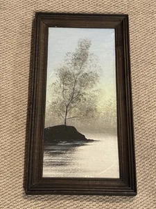Vintage 1990’s Oil Painting - Lake Country Scene - Ytpo Tymah - Picture 1 of 16