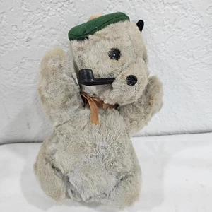 ¿Mohair vintage de colección sin marca? Knickerbocker/Steiff como ardilla con pipa/sombrero - Imagen 1 de 6