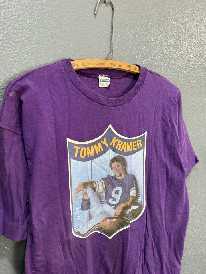 Camiseta de Colección Años 80 Minnesota Vikings Tommy Kramer Púrpura Campeón Azul Bar XL  Foto 1 de 4