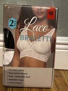 Bralette de encaje Felina para mujer, paquete de 2, negro/blanco - Imagen 1 de 4