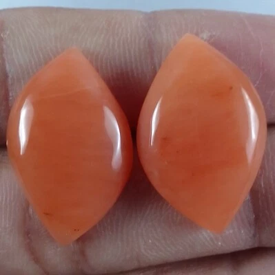 Par de piedras preciosas sueltas cabujón marquesa natural de aventurina de 29,00 quilates Foto 1 de 4