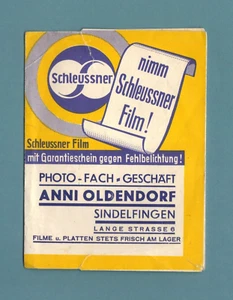 Rare 1930's SCHLEUSSNER FILM NEGATIVE PROCESSING ENVELOPE Sindelfingen Germany - Picture 1 of 3