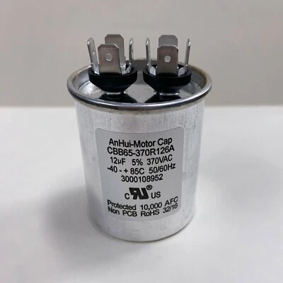 MOTOR CAPACITORS, INC. CBB65-370R126A 12 uF 370 VAC Capacitor 3000108952 HIGH QUALITY!! FAST SHIP!!