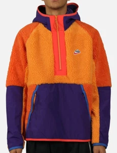 Nike Sportswear Jacke Sail Sherpa 1/2 Zip Hoodie XL Colorblock Orange Nylon Herren - Bild 1 von 20