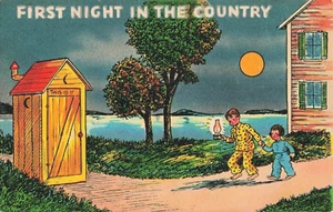 Cartolina d'epoca - non spedita / grande opera d'arte - BAMBINI FUORI CASA UMORISMO COUNTRY - Foto 1 di 2