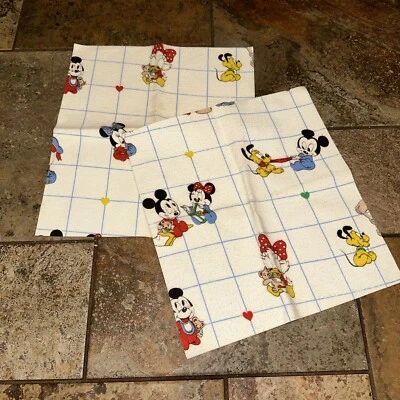 De Colección Dundee Disney Bebés Franela Eructo Ropa Corazones Rejilla Cuadrado Mickey 84 Foto 1 de 4