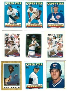 9 Chicago Cubs Baseball Mini-Cards Super Star Sandberg~Sutcliffe~Palmeiro~Dawson - Picture 1 of 2