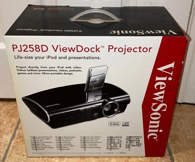 ViewSonic PJ258D ViewDock Projector iPod Video XGA DLP HDTV 2000 Lumens Used - Image 1 of 4