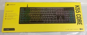 CORSAIR K55 CORE RGB GAMING KEYBOARD, TEN-ZONE BACKLIT, RUBBER DOME, QUIET, iCUE - Picture 1 of 6