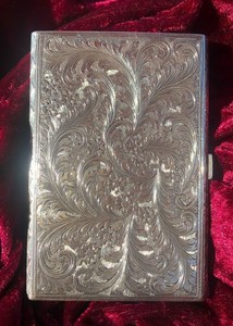  Art Déco/Jugendstil Etui, verm. Italien um 1925 800 er Silber groß+ massiv