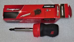 *NEW* Snap-on Stubby RED Ratcheting Screwdriver SGDMRC11A *RED SOFT HANDLE* NIB!