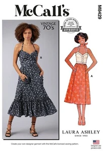 MCCALLS SEWING PATTERN 8429 MISSES 18-26 RETRO '70s LAURA ASHLEY EASY TOP, SKIRT - Picture 1 of 12