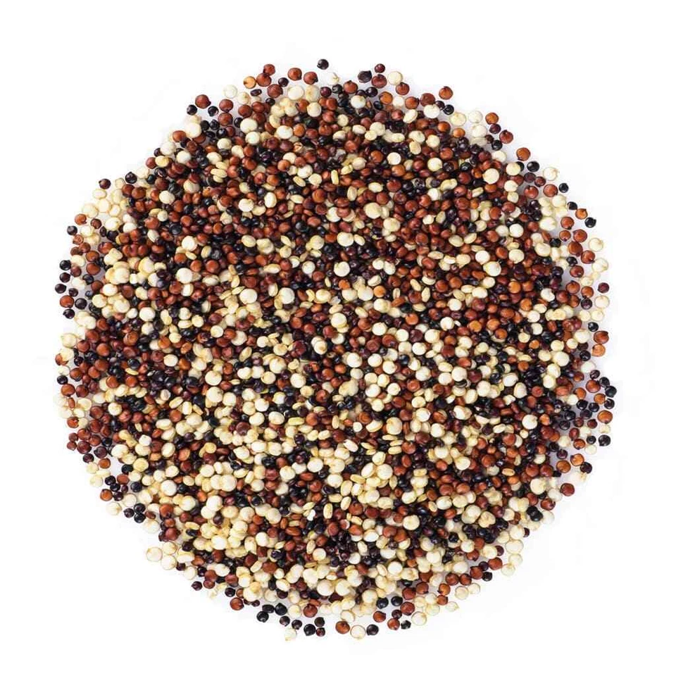 Quinoa orgánica tricolor: sin OGM, cruda, entera, kosher, sirtfood, germinable Foto 1 de 4