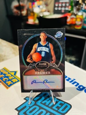 2006/07 BOWMAN STERLING RONNIE BREWER AUTOGRAPH BLACK REFRACTOR /25 RARE! - Image 1 of 2