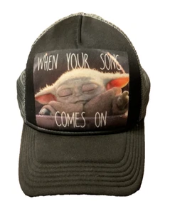 Star Wars Hat Black & Gray Mandalorian Classic Adjustable Yoda baby graphic coll - Picture 1 of 11