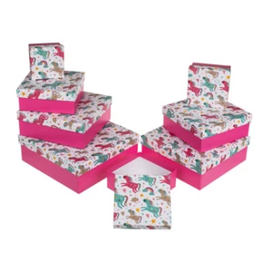 8 Stück Set Geschenkbox Einhorn Bunt Unicorn Geschenkkarton Schachteln - Bild 1 von 1