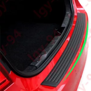 Black Rear Bumper Rubber Pad Kit Guard Sill Plate Trunk Protector Trim Cover - Bild 1 von 11