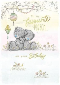 Bears Sitting Back To Back To My Favourite Person On Your Birthday Card - Picture 1 of 2