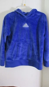 ADIDAS Girls Blue HOODIE SWEATSHIRT Size Medium (10-12) - Picture 1 of 4