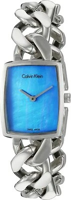 Reloj de moda para mujer Calvin Klein K5D2M12N tono plateado esfera azul hecho en Suiza Foto 1 de 2