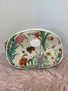 Vintage 80s Gucci Bag Purse Flora Line Floral and Insect Pattern As Is