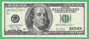 Series 2003 $100 Federal Reserve Note Fr.2178-B* (56303) - Picture 1 of 2