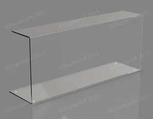 CLEAR ACRYLIC SNEEZE SCREEN FOOD GUARD CAKE DISPLAY SCREEN 750MM LONG 5MM THICK - Picture 1 of 4