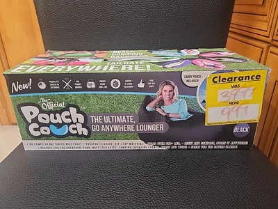 The Original Pouch Couch Lite Carry Pouch/Inflatable Couch Beach Lounger - Black - Image 1 of 4