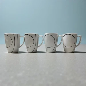 Corelle Coordinates ✨ Simple Lines ✨ Mugs Cups Porcelain • Set Of 4 - Picture 1 of 14