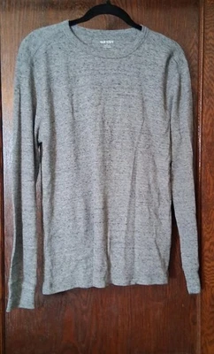 Camisa gofre flexible incorporada de manga larga gris azul marino antigua para hombre. Talla mediana  Foto 1 de 4