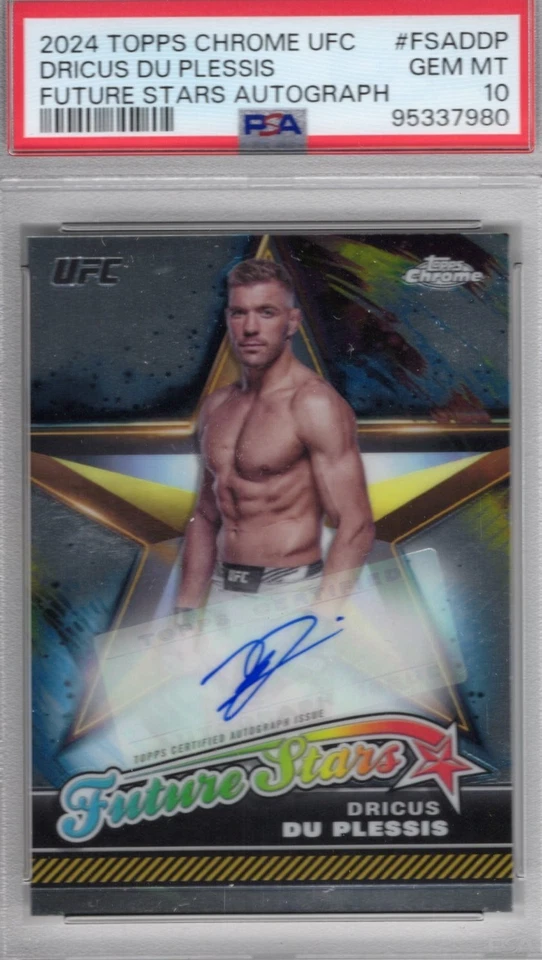 2024 Topps UFC Finest Auto DRICUS DU PLESSIS Future Stars AUTOGRAPH PSA 10 - Image 1 of 1