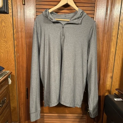 Vuori Uluwatu Water Hoodie Men L Gray 1/2 Zip Performance Hiking Athletic - Image 1 of 4