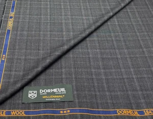 Grey Check MILLENNIAL Wool Fabric Suiting Fabric By Dormeuil, 2.35m x 1.50m - Picture 1 of 6