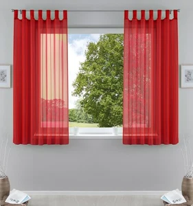 Paquete de 2 bufandas lisas transparentes Voile, HxB 175x140 cm, rojo - Imagen 1 de 9